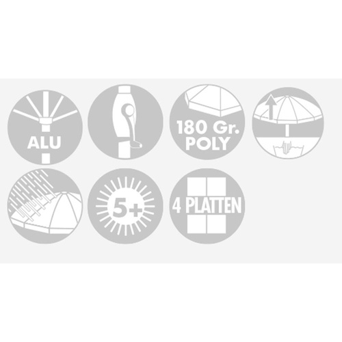 Doppler Parasol Ogrodowy Ravenna Smart 300cm Szary (453248 827)