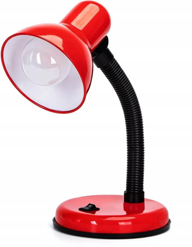 LAMPKA BIURKOWA REGULOWANA SZKOLNA NA BIURKO NOCNA CZERWONA