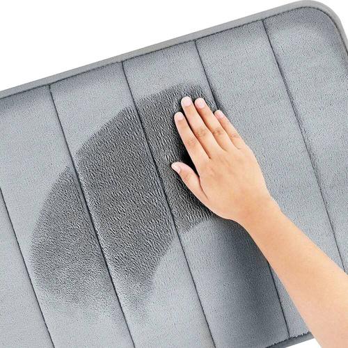 Dywaniki Łazienkowe Szare Antypoślizgowe Zestaw 2szt