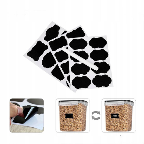 ZESTAW 24szt POJEMNIKÓW DO PRZECHOWYWANIA ŻYWNOŚCI SZCZELNE ETYKIETY MIARKI