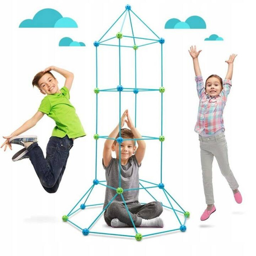 SŁOMKI KLOCKI KONSTRUKCYJNE DUŻE DO BUDOWANIA BAZY 68 elem.