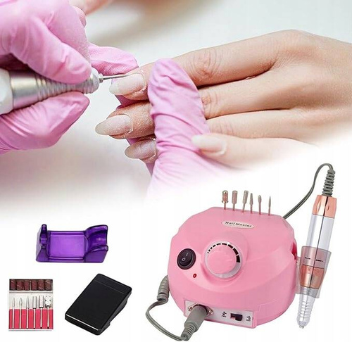 FREZARKA DO PAZNOKCI MANICURE PEDICURE MOCNA PROFESJONALNA 80W FREZY ZESTAW