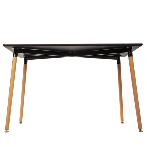 Stół Czarny Prostokątny 120 x 60 cm Do Kuchni Jadalni