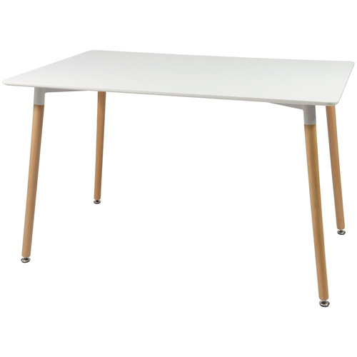 Stół Biały Prostokątny 120 x 80 cm Do Kuchni Jadalni