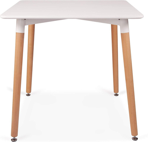 Stół Biały Kwadratowy 100 x 100 cm Do Kuchni Jadalni