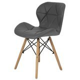 Krzesło Skandynawskie Pikowane Tapicerowane Ciemnoszare