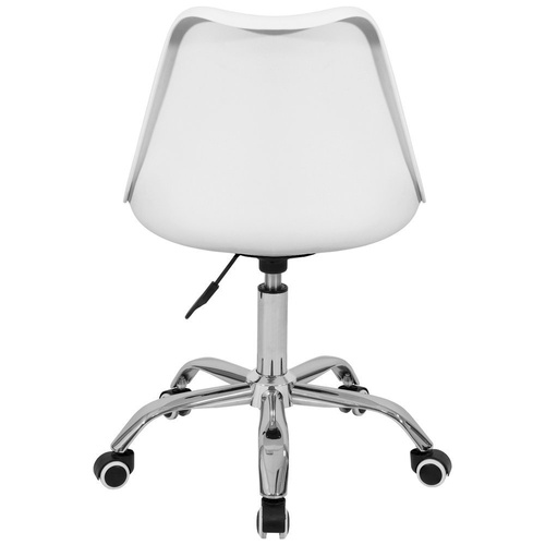 Fotel Krzesło Biurowe Obrotowe Z Poduszką Z Ekoskóry Biało-Czarne