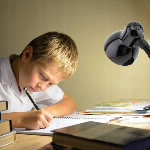 LAMPKA BIURKOWA REGULOWANA SZKOLNA NA BIURKO NOCNA CZARNA