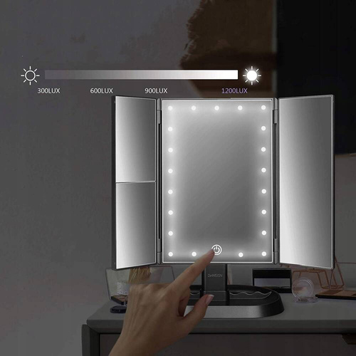 LUSTERKO KOSMETYCZNE PODŚWIETLANE POWIĘKSZAJĄCE SKŁADANE LED 22 DIODY