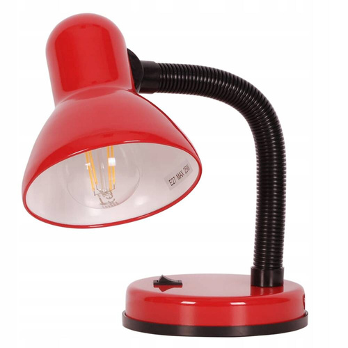 LAMPKA BIURKOWA REGULOWANA SZKOLNA NA BIURKO NOCNA CZERWONA