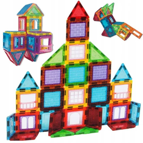KLOCKI MAGNETYCZNE KONSTRUKCYJNE 3D DUŻE 45 elem.