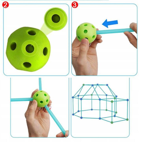 SŁOMKI KLOCKI KONSTRUKCYJNE DUŻE DO BUDOWANIA BAZY 68 elem.
