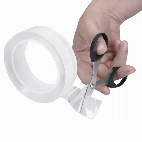 MOCNA TAŚMA DWUSTRONNA KLEJĄCA NANO TAPE WODOODPORNA BEZBARWNA 5m x 3cm