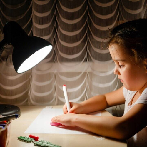 LAMPKA BIURKOWA REGULOWANA SZKOLNA NA BIURKO NOCNA CZARNA