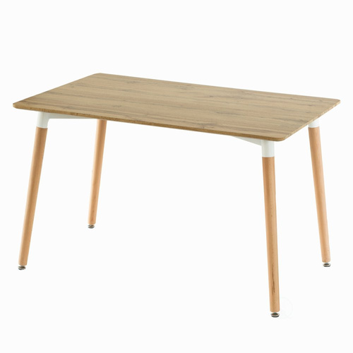 Prostokątny Stół Skandynawski Do Kuchni Jadalni 120 x 80 cm Drewno Bukowe