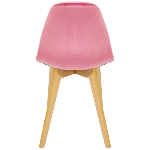 Krzesło Skandynawskie Welurowe Pikowane Tapicerowane Antyczny Róż