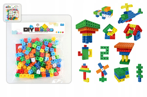 KLOCKI KONSTRUKCYJNE 3D SZEŚCIANY 122 el.