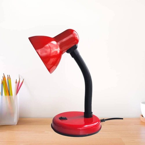 LAMPKA BIURKOWA REGULOWANA SZKOLNA NA BIURKO NOCNA CZERWONA