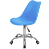 Fotel Krzesło Biurowe Obrotowe Z Poduszką Z Ekoskóry Niebieskie