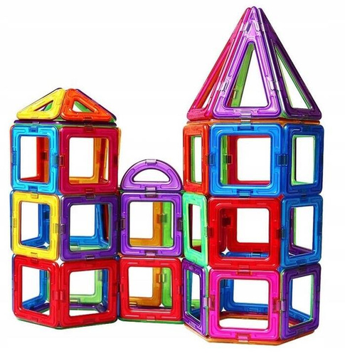 KLOCKI MAGNETYCZNE KONSTRUKCYJNE 3D DUŻE 128 elem.