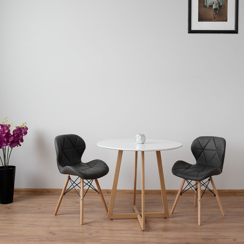 Stolik Kawowy 80cm W Stylu Skandynawskim Biały