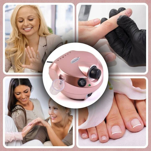 FREZARKA DO PAZNOKCI MANICURE PEDICURE MOCNA PROFESJONALNA 80W FREZY ZESTAW