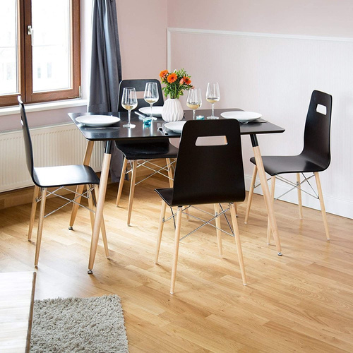 Stół Czarny Prostokątny 120 x 80 cm Do Kuchni Jadalni