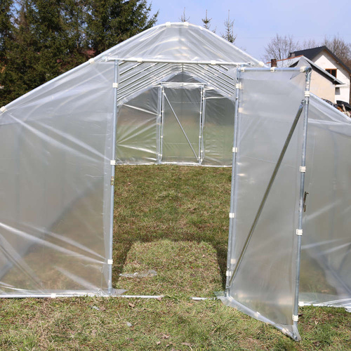 Tunel Ogrodowy Hobby 15m2 Folia PE UV2 /2,4m + 2 x Drzwi