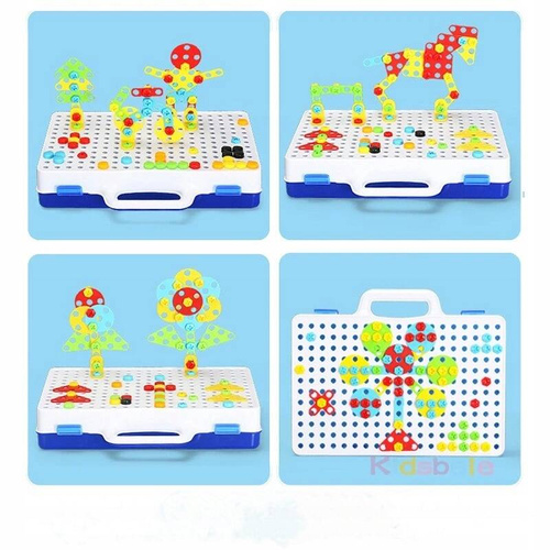 KREATYWNE PUZZLE KLOCKI KONSTRUKCYJNE 3D WKRĘTARKA WALIZKA 237 elem.