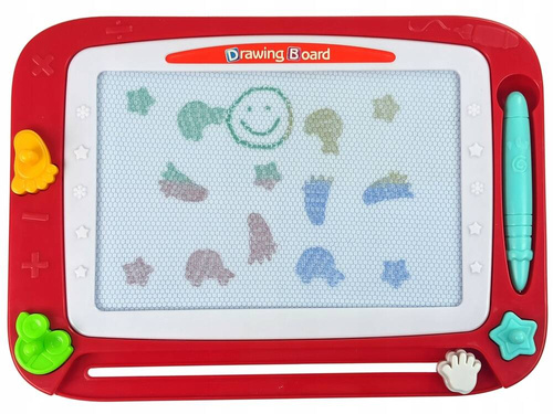 DUŻA MAGNETYCZNA DWUSTRONNA TABLICA ZNIKOPIS KREDA STOLIK WALIZKA..