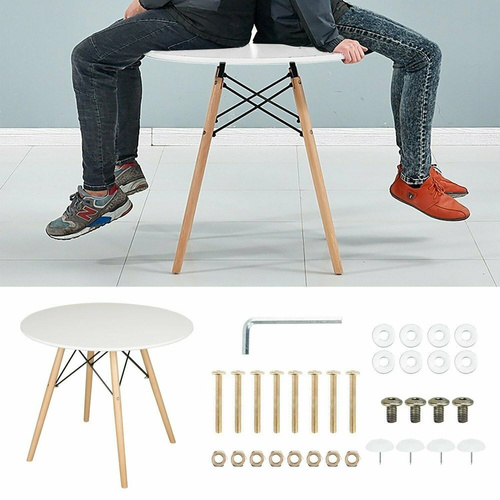 Stół Stolik Kawowy Skandynawski 80cm Drewno 