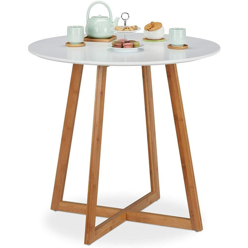 Stolik Kawowy 80cm W Stylu Skandynawskim Biały