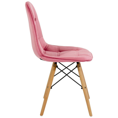 Krzesło Skandynawskie Welurowe Pikowane Tapicerowane 4 szt. Antyczny Róż