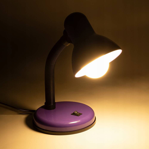 LAMPKA BIURKOWA REGULOWANA SZKOLNA NA BIURKO NOCNA FIOLETOWA