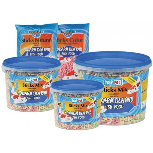 Happet Sticks Mix 5L Pałeczki Trójkolorowe dla Ryb P013
