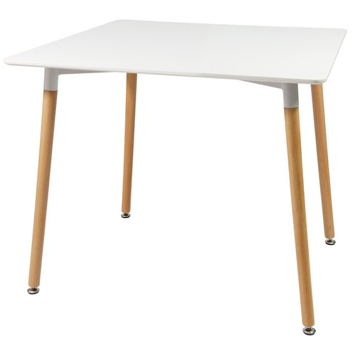 Stół Biały Kwadratowy 100 x 100 cm Do Kuchni Jadalni