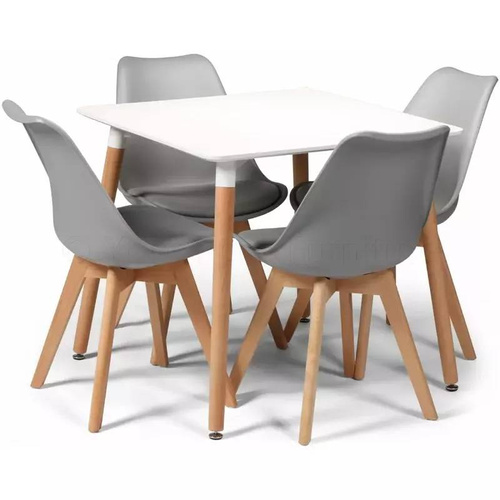 Stół Biały Kwadratowy 100 x 100 cm Do Kuchni Jadalni