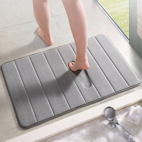 Dywaniki Łazienkowe Szare Antypoślizgowe Zestaw 2szt