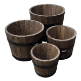 Drewdon Donica Sosnowa Ogródek z Uchwytami 50x31 Rustikal Palisander