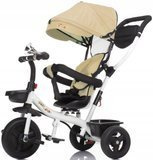 Rowerek Trójkołowy Z Daszkiem Obracany 6w1 + Trąbka Gratis Beżowy