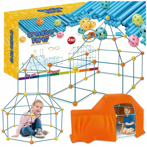 SŁOMKI KLOCKI KONSTRUKCYJNE DUŻE DO BUDOWANIA BAZY 340 elem.