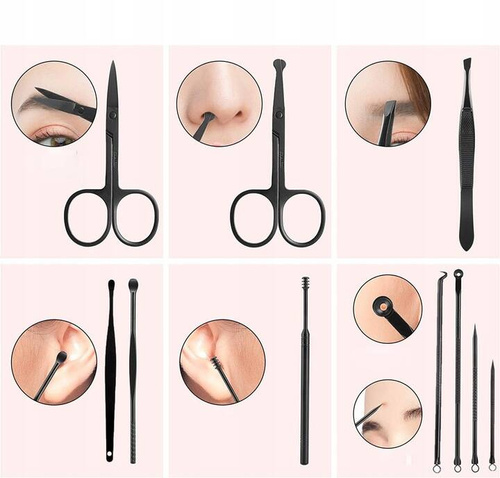 ZESTAW DO MANICURE PAZNOKCI PRZYBORNIK ETUI 24 el