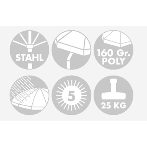 Doppler Parasol Plażowy Malibu II 180cm Ecru (408610)