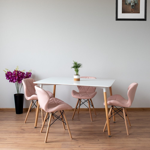 Stół Biały Prostokątny 120 x 80 cm Do Kuchni Jadalni