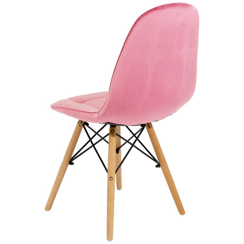 Krzesło Skandynawskie Welurowe Pikowane Tapicerowane 4 szt. Antyczny Róż