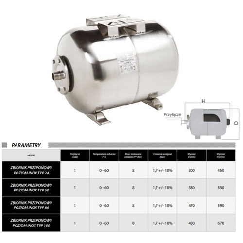 IBO Pompa Powierzchniowa HP 1300 INOX + Zbiornik Ciśnieniowy INOX 100l Polski