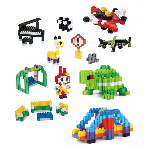 KLOCKI KONSTRUKCYJNE PRZESTRZENNE 3D DUŻY ZESTAW 685 elem.