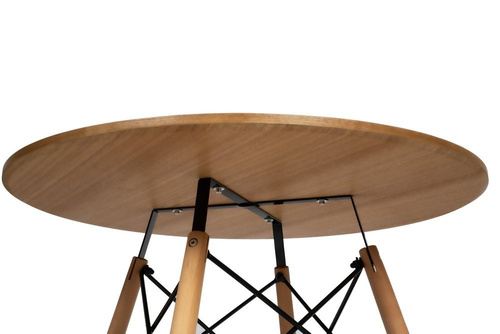 Stół Stolik Kawowy Skandynawski 80cm Drewno 