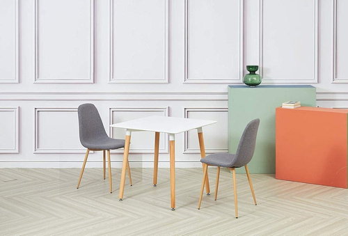 Stół Biały Kwadratowy 100 x 100 cm Do Kuchni Jadalni