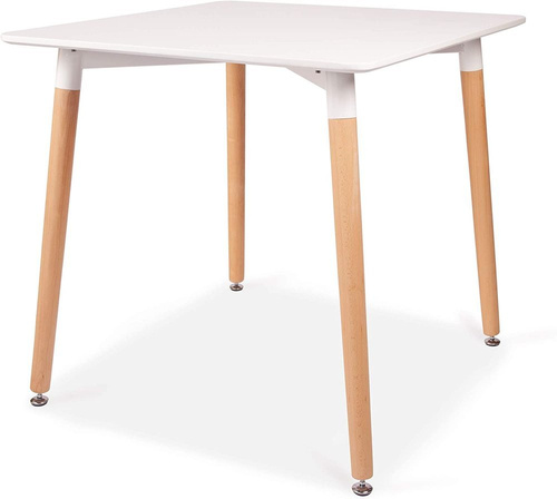 Stół Biały Kwadratowy 100 x 100 cm Do Kuchni Jadalni